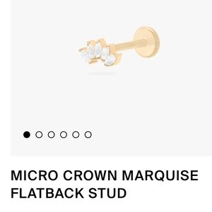 Studs brand. Gold Micro Crown Marquise Flatback stud